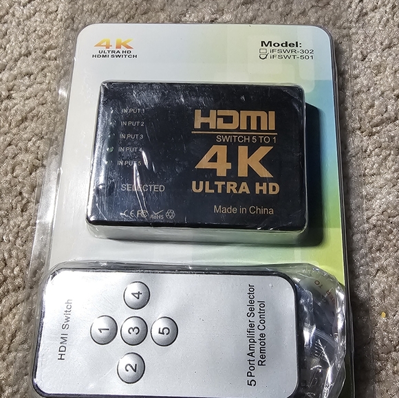 ILOVA 4K HDMI Switch 5 Port Video Switcher Supports 3D Full 1080P Ultra HD HDMI - Picture 7 of 9